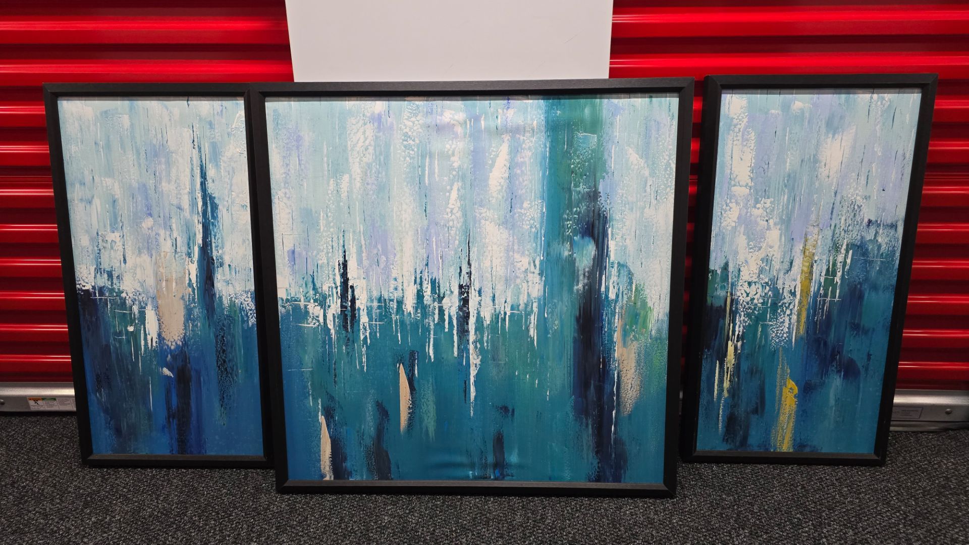 3 Framed Abstract Art Set