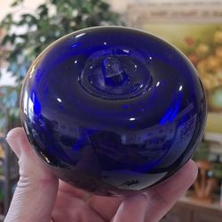 Cobalt Blue Apple Paperweight