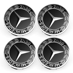 Mercedes Benz Black Emblem Wheel Center Caps 4