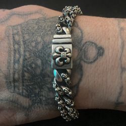 Vintage Chrome Hearts Sterling Silver Cross Link Bracelet – 1996 – 8.5