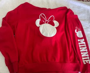 Disney Minnie Mouse Red Fleece Sweatshirt Adult XL Cozy Graphic Pullover