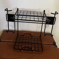 Wall Mount Storage Rack – 19” Metal Garage/Utility Organizer Black