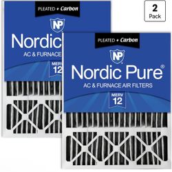 Nordic Pure 20x25x5 (19_7/8 x 24_7/8 x 4_3/8) Honeywell Replacement Air Filters MERV 12 Plus Carbon 2 Pack