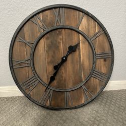Wall Clock - Solid Wood - Farmhouse Style