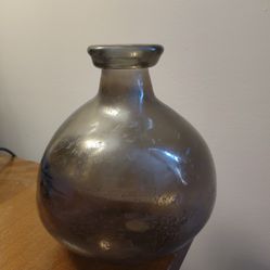 Spanish Hand Blown Artisan Glass Bottle Vase