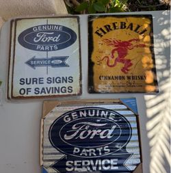 Metal wall art Ford,Fireball sizes 12x15  5.00 each