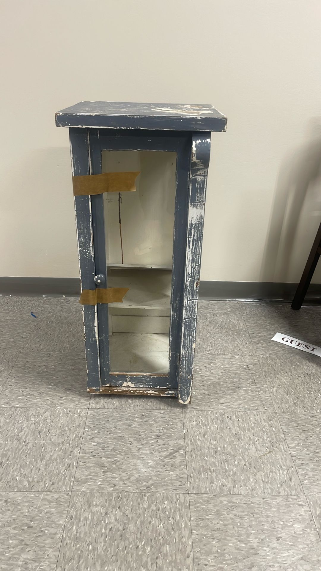 Rustic Wood Cabinet (Blue-Gray)