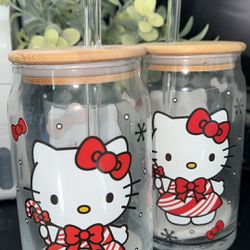 HK Christmas Glass Libby Cups 