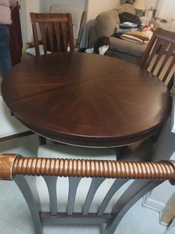 Dining Table and China With 4 Chaira