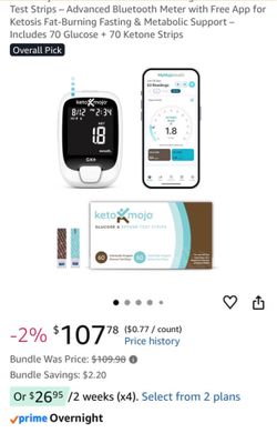 Keto-Mojo GK+ Bluetoothg Glucose & Ketone Meter Bundle