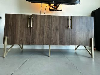 Wood and Gold TV Stand