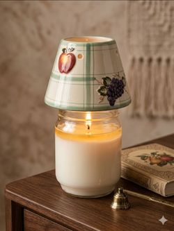 Ceramic Candle Shade with Fruit Design