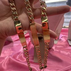 14k Gold Men ID Bracelets 