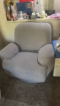 Gray Upholstered Accent Chair Lazy rocking chair big