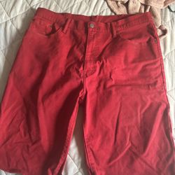 Levi Red Jean Shorts