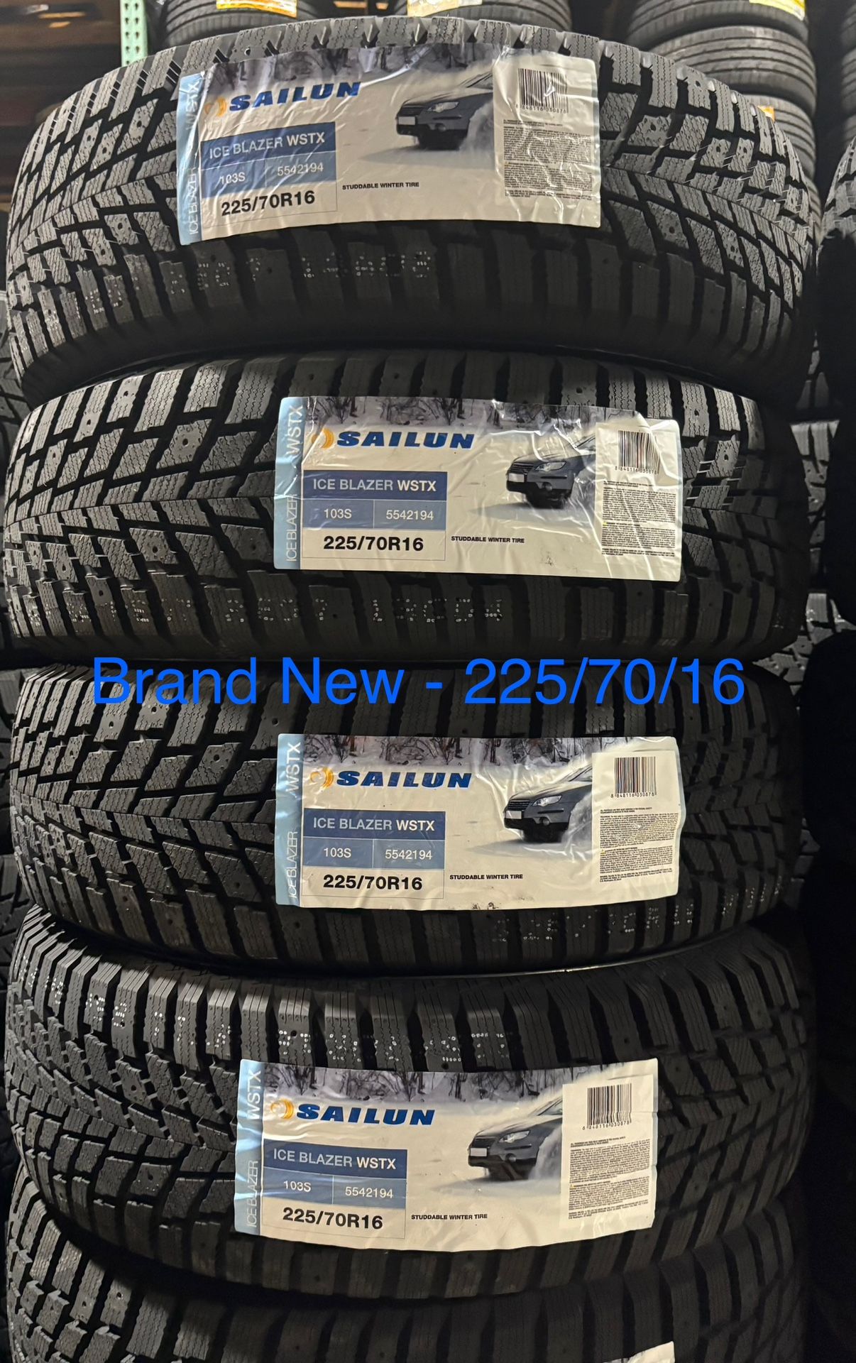(4) - 225/70/16 Sailun Ice Blazer WSTX Snow Tires