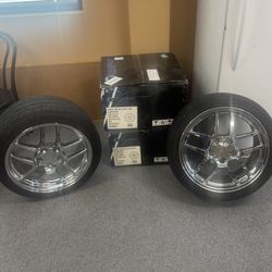 18” Chrome Corvette-Style Staggered Wheels – Camaro / Firebird – 2 NEW, 2 Used
