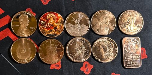 1oz Copper Rounds Various designs
