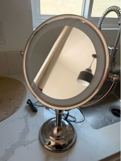 Mirrormore LED Lighted Vanity Mirror – 1X/10X, 3 Color Light Modes, Chrome | Brentwood