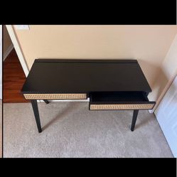 World Market Wood And Rattan Desk