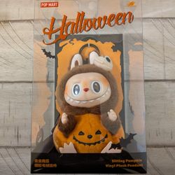Halloween Sitting Pumpkin Labubu Popmart Official Vinyl Plush Pendant 