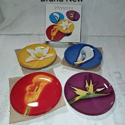 Brand New Gorgeous Set Of 4 Parfums Givenchy Ceramic Dessert Plates