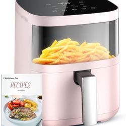 Air Fryer, Beelicious 8-In-One Smart Compact 4QT Air Fryers, with Viewing Window, Shake Reminder, 450°F Digital Airfryer with Flavor-Lock Tech, Dishwa