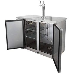 48" Kegerator Beer Dispenser Stainless Steel Refrigerator Cooler with Taps 