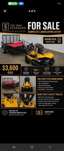 Brand New Cub Cadet CC30 Riding Mower – Never Used