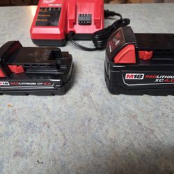 Milwaukee M18 Drill, Bits, Batteries, Charger, Sawzall Blades