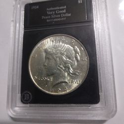 1924 Piece Silver Dollar Graded Very Good