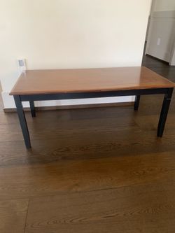 Wood coffee table with top black bottom farmhouse style