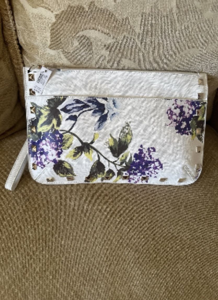 NWT White House Black Market Floral Clutch/Wristlet