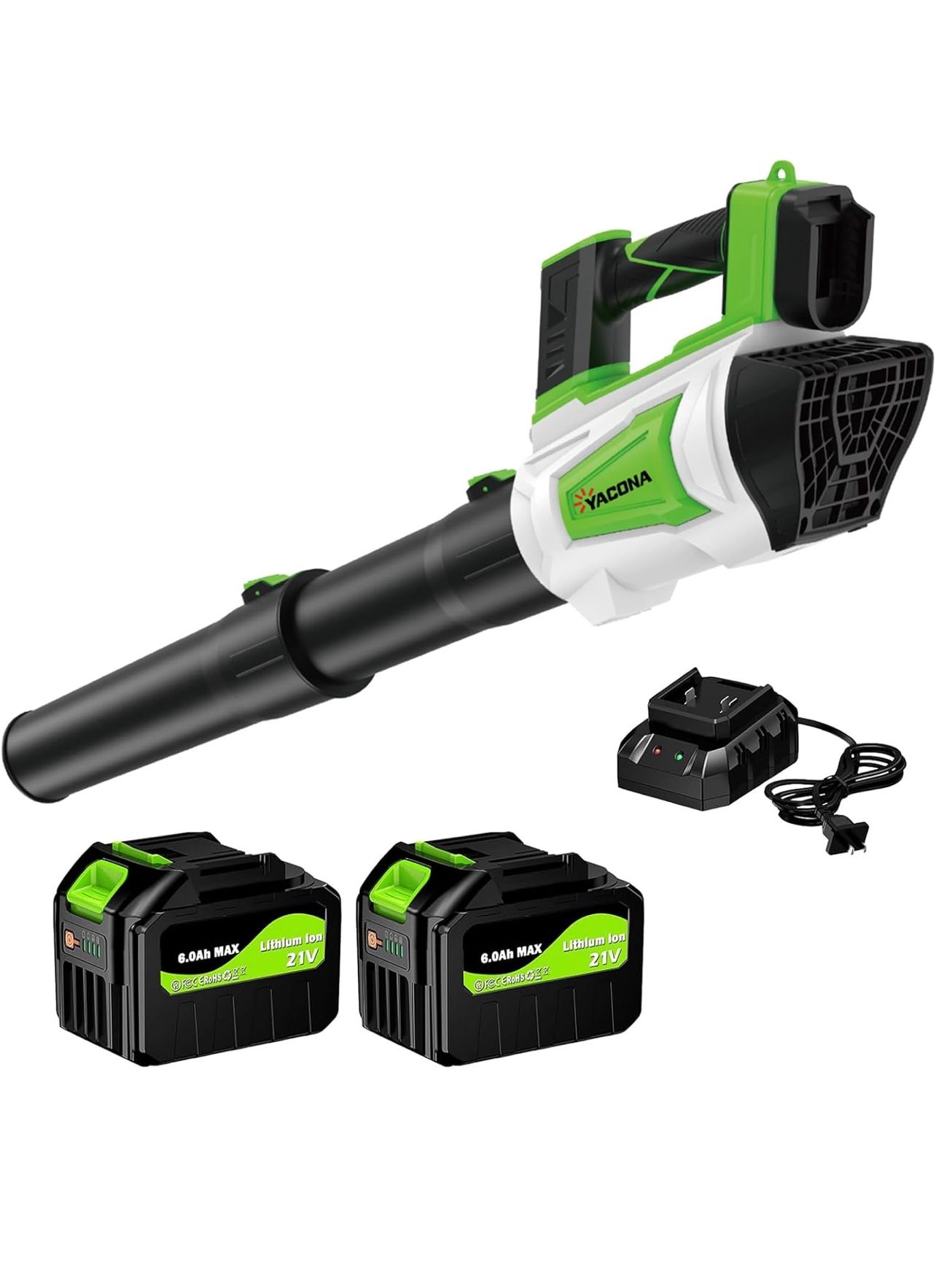 New-Leaf Blower, Electric Cordless Leaf Blower with 2 Batteries and Charger, 2 Speed Mode, Lightweight Leaf Blowers for Blowing Leaves, Lawn Care, Pat
