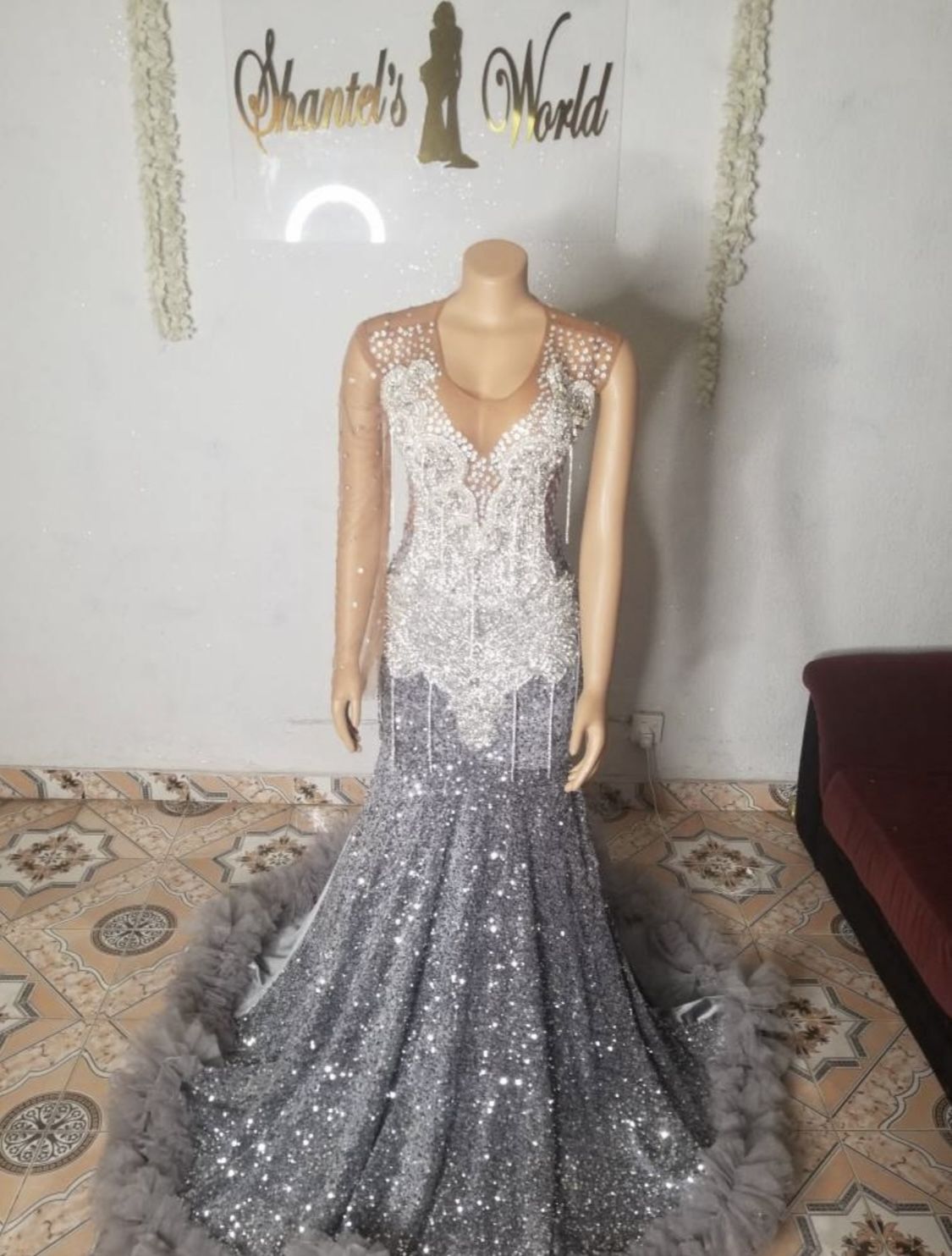 Silver Prom Dress