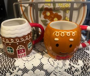 Ginger man and Gingerbread House Mugs