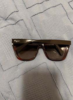 Salvatore Ferragamo Square Sunglasses with a Havana tortoishell frame and brown gradient lenses