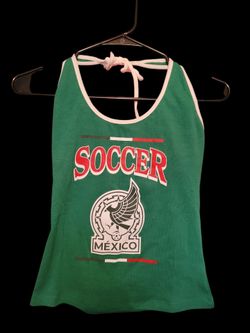 Womens Green Mexico Halter Tank Top