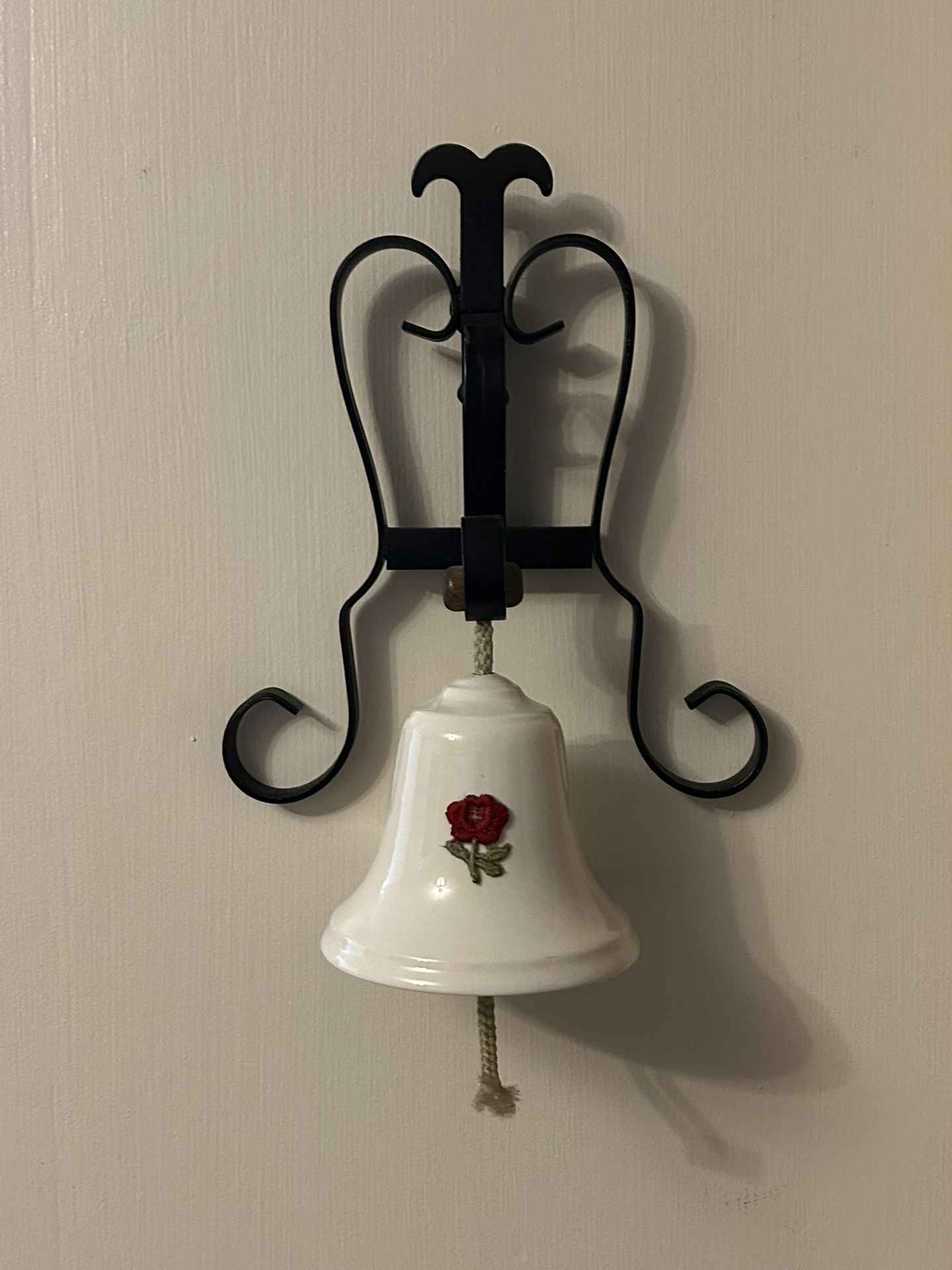 Vintage Iron And Porcelain Kitchen Bell