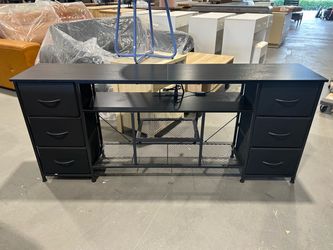 Black TV Stand with Drawers and Shelves