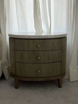 Thomasville marble top nightstand