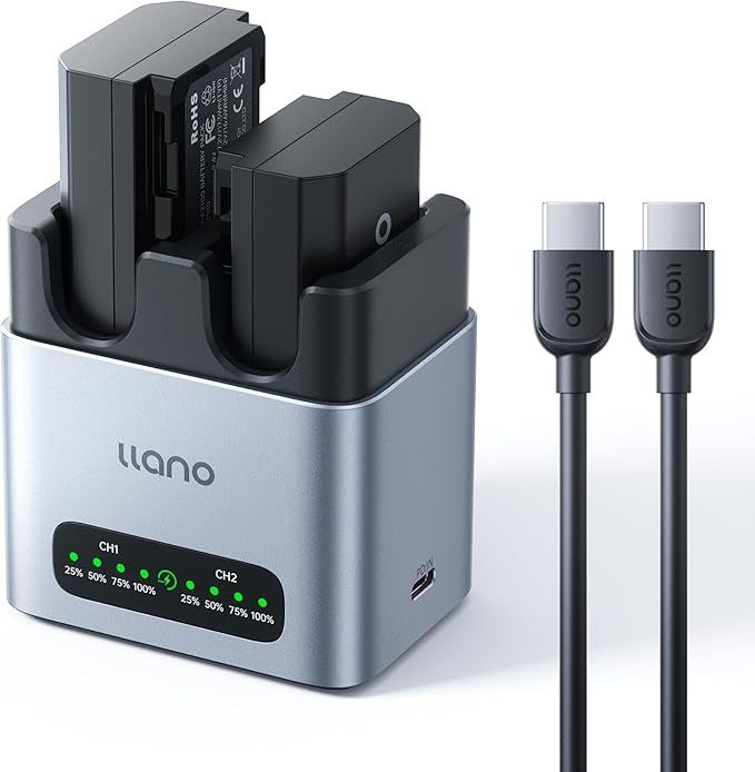 llano 2400mAH NP-FZ100 Battery & 20W Fast Charger Set Dual Slot for Sony