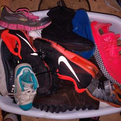 2 Baskets Of Shoes Nike Under Armour Fila Jordans Adidas Boots And More