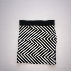 Black And White Striped Mini Skirt Size Small