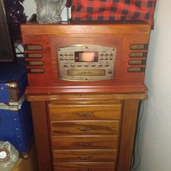 Antique record player and tape player