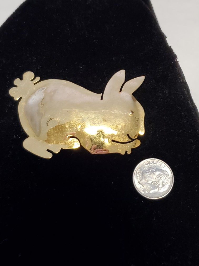 Goldtone Rabbit Brooch