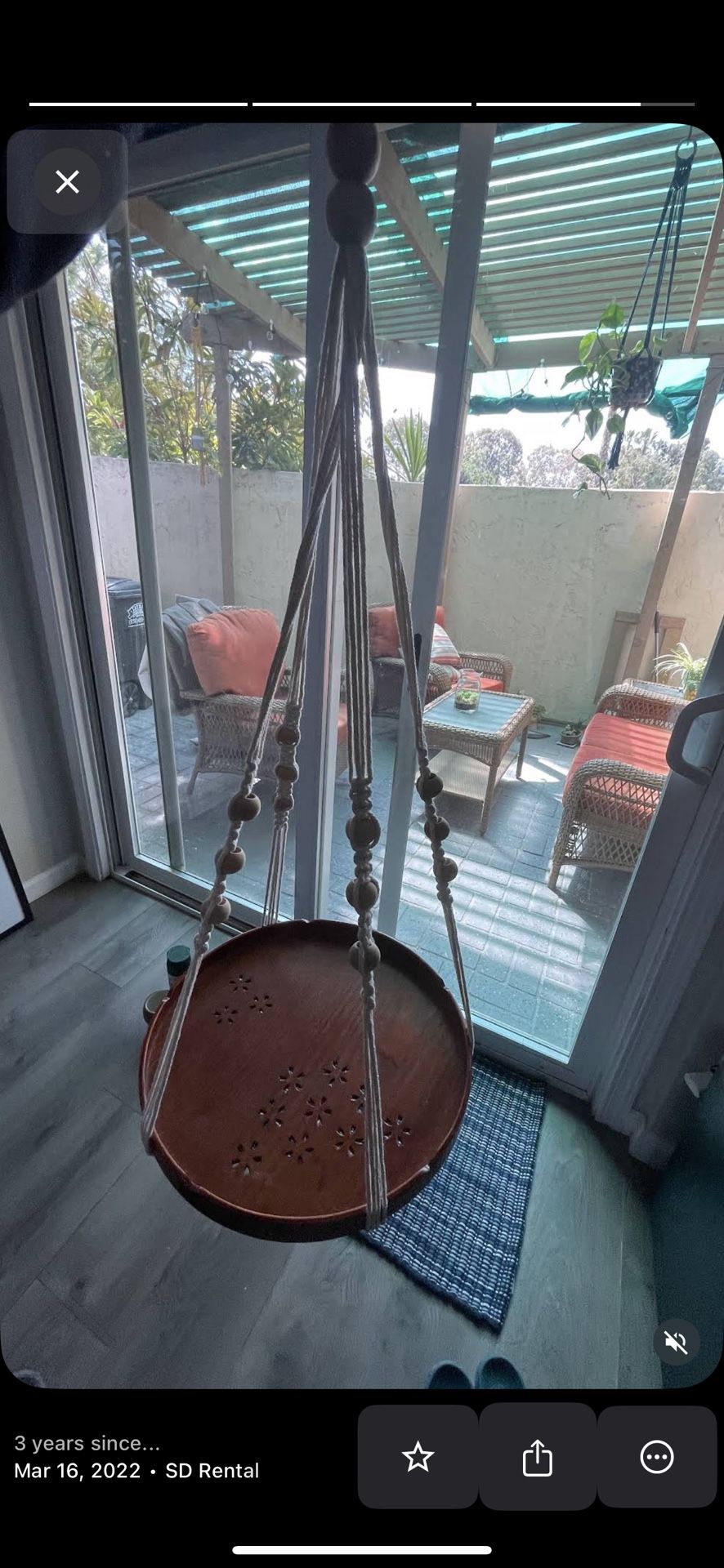 Macrame Hanger With Wooden Tray