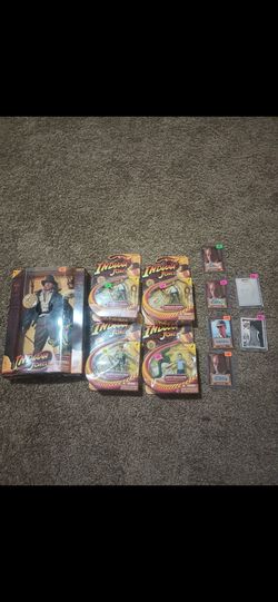 Indiana jones collectibles LOT *Toy figures, AUTOGRAPHS, 1 of 1 topps cards