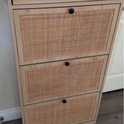 Rattan Shoe Rack Storage