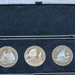 1996 Russia 300th Anniversary Navy 3 Medal Set STUNNING RAINBOW TONING